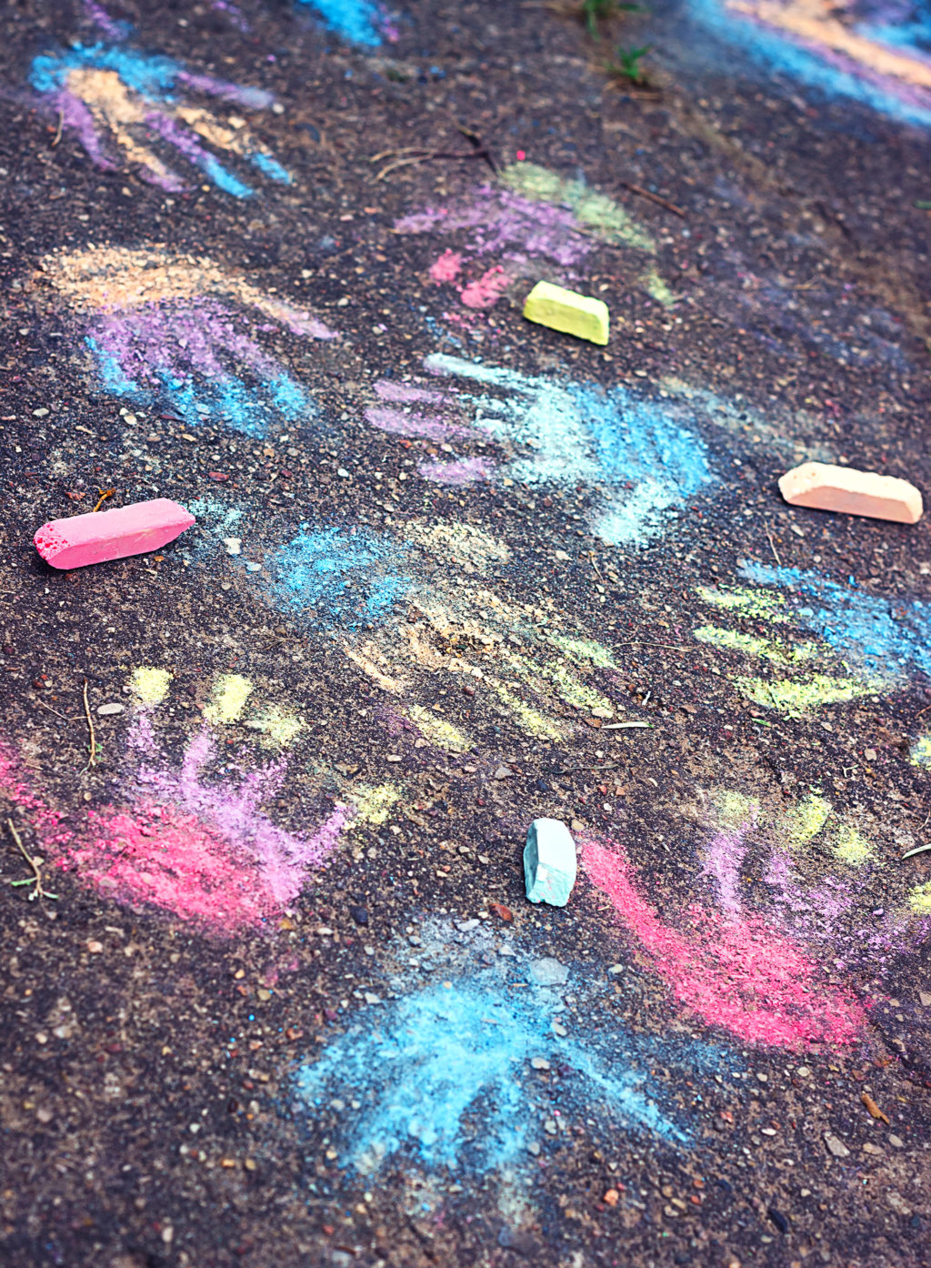 Chalk in school yard
