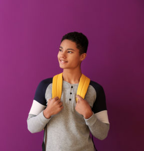 Teenager at school